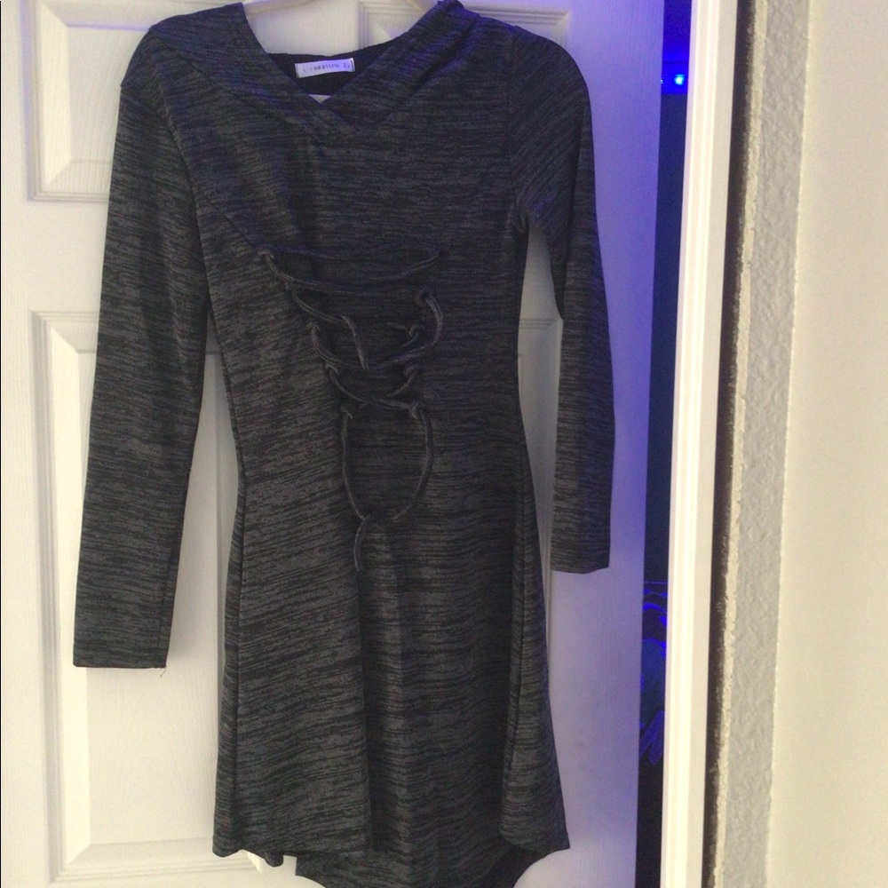 Hooded Asymmetrical Dress